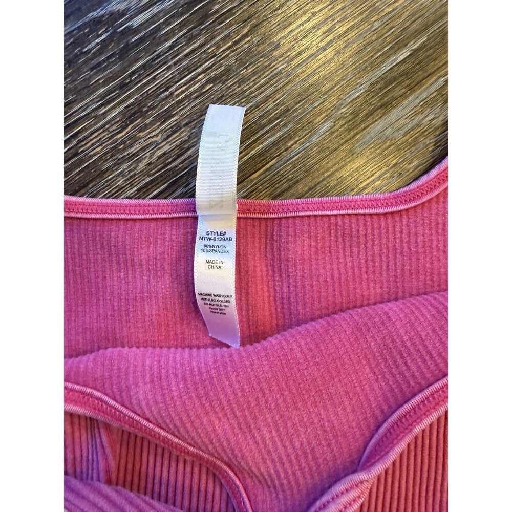 Zenana Ribbed Mineral Wash Bralette Square Neck Crop top Size L/XL - Picture 4 of 4